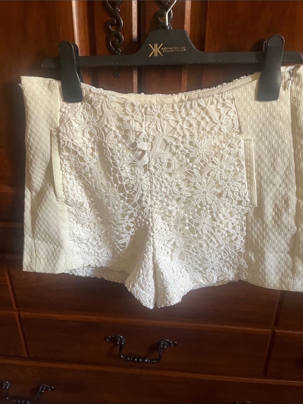 Paper Crane Cream Crochet Lace Skort